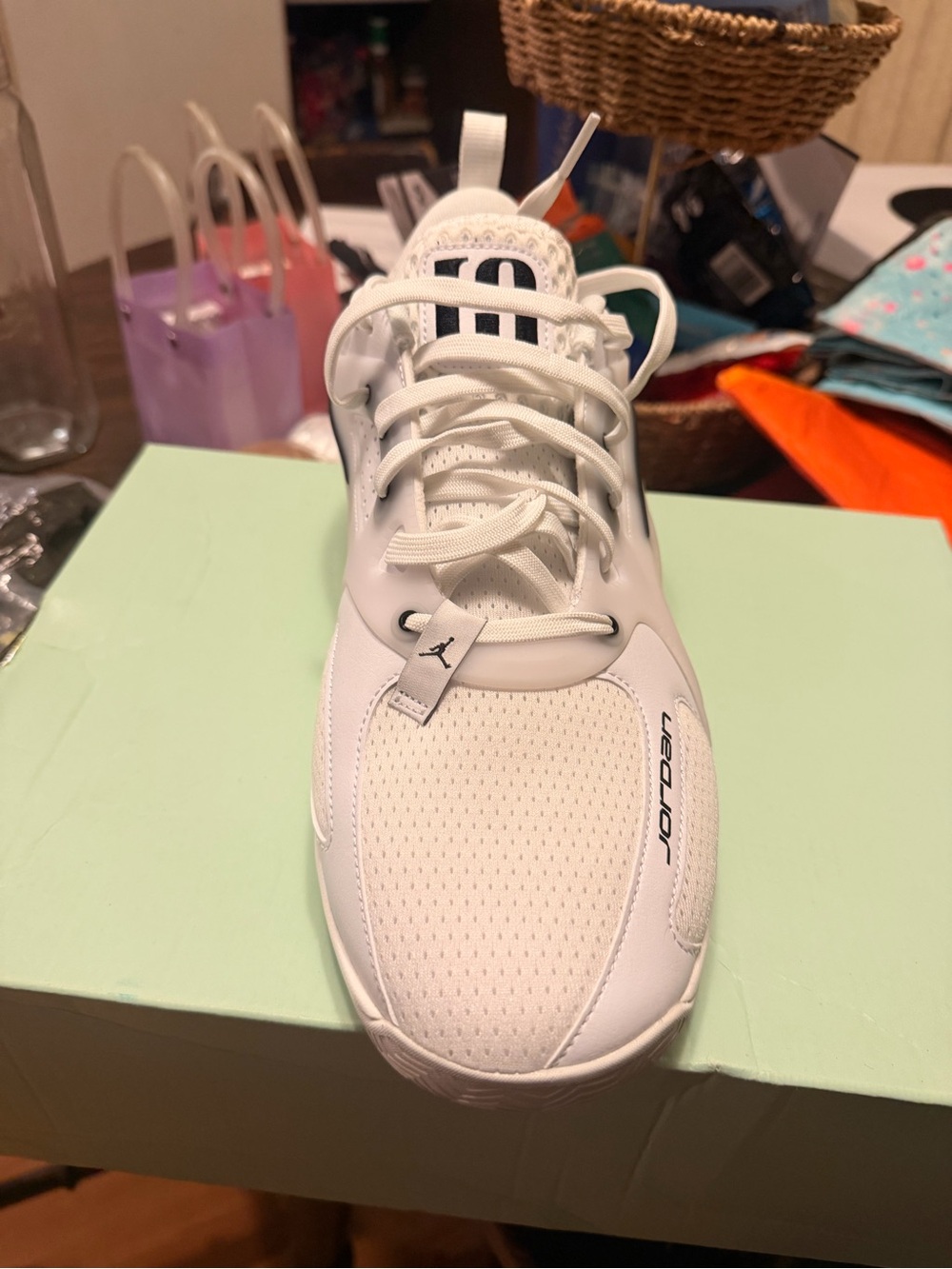 Jordan Men’s White and Black Athletic Sneakers
